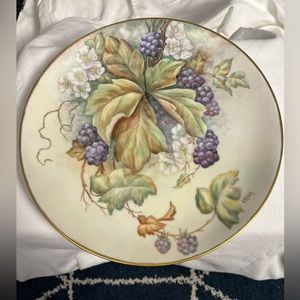 Holiday Made in #Germany hand painted decorative plate. Blackberry  #cottage